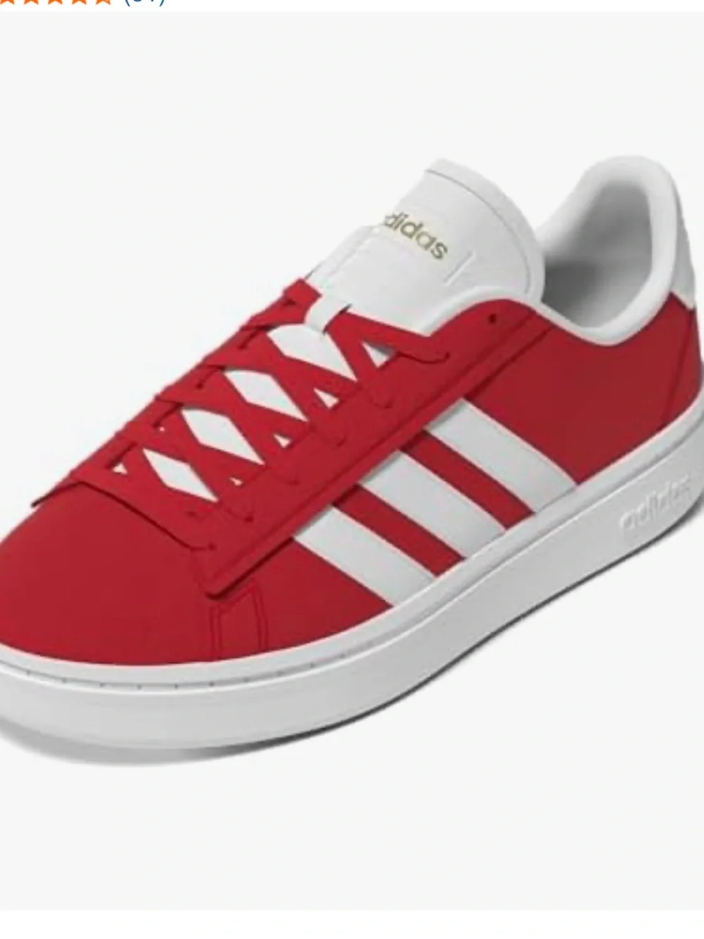 Adidas Grand Court Alpha Suede Low-Top Sneakers {Red/Wht/Gold} 9